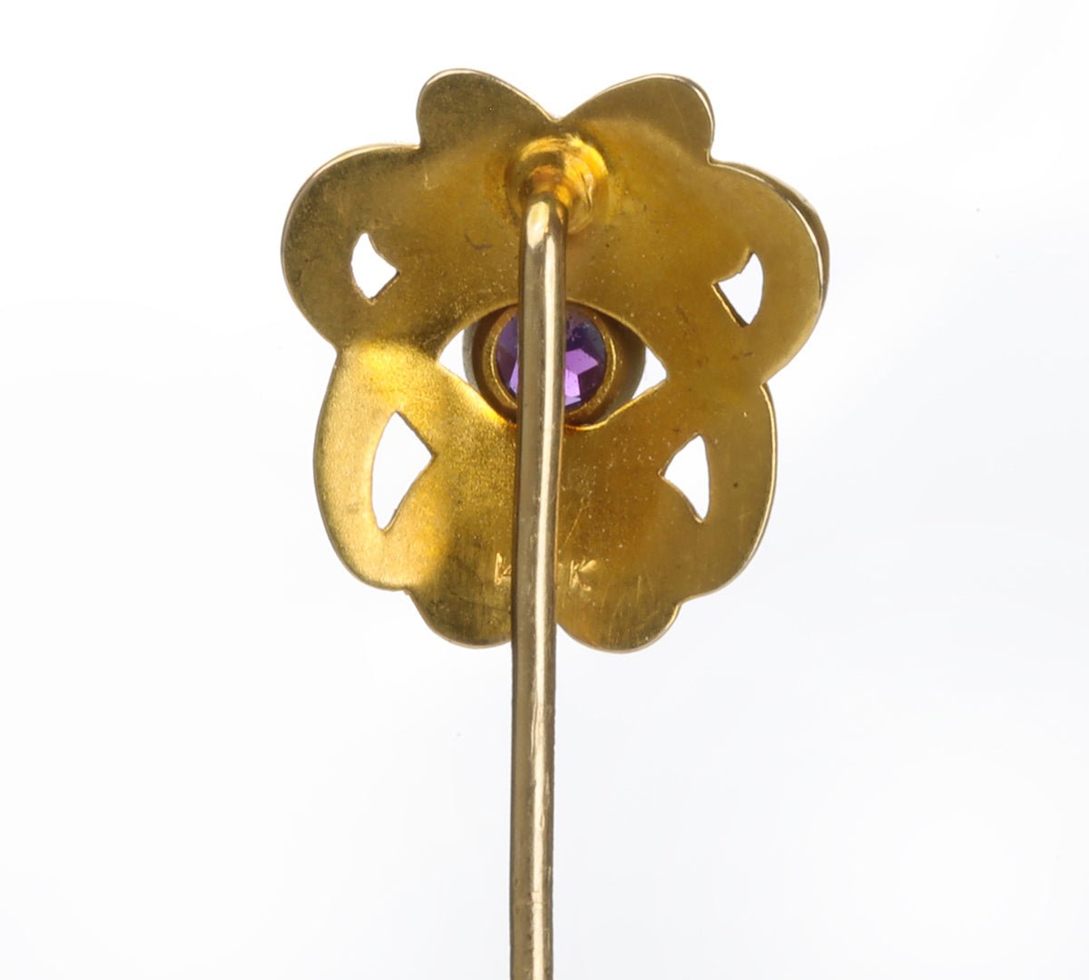 Art Nouveau Gold Amethyst Stick Pin