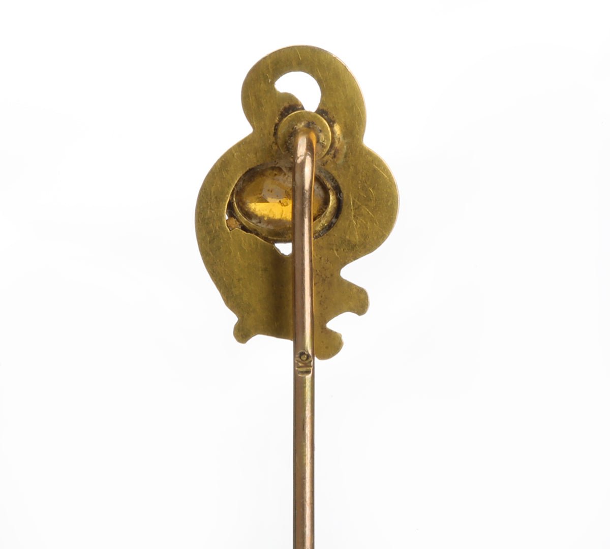 Art Nouveau Gold Citrine Stick Pin