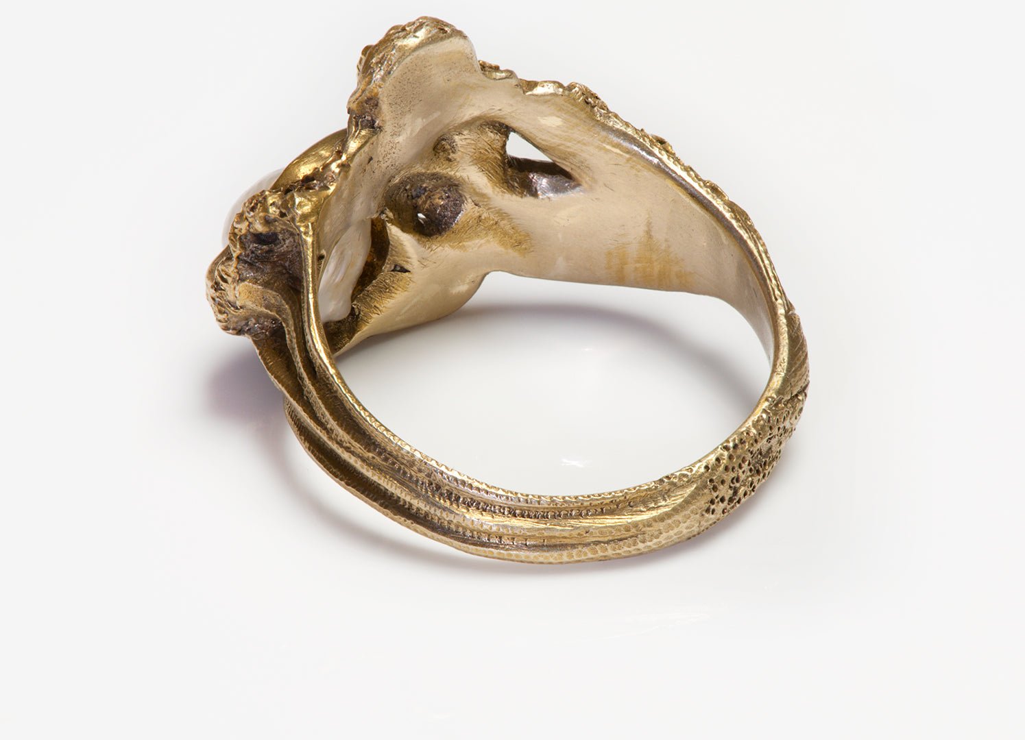 Art Nouveau Gold Mermaid Fresh Water Pearl Ring