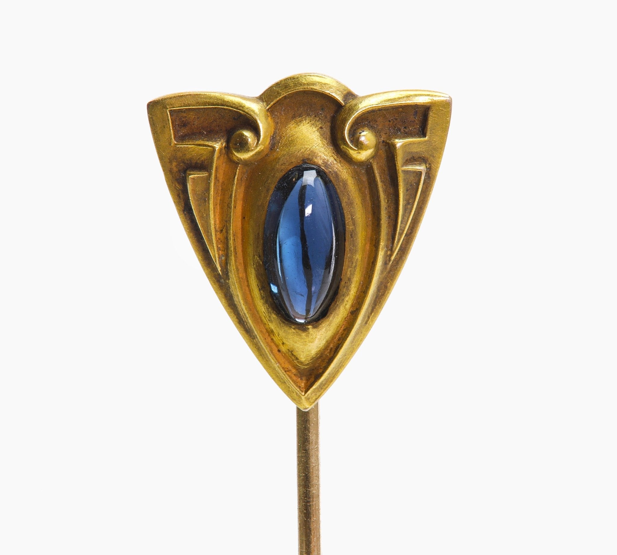 Art Nouveau Gold Sapphire Stick Pin - DSF Antique Jewelry