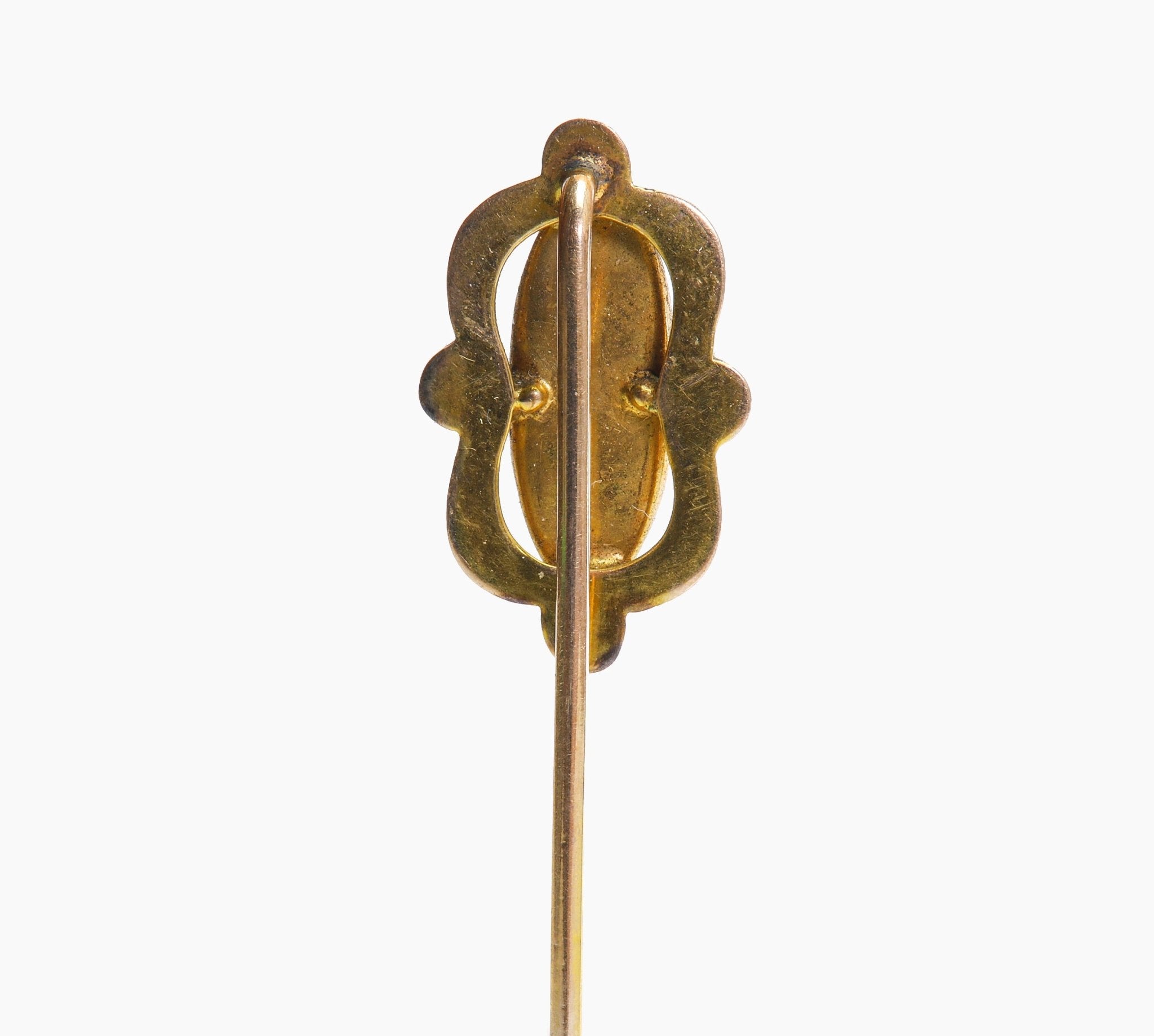 Art Nouveau Gold Stone Agate Stick Pin