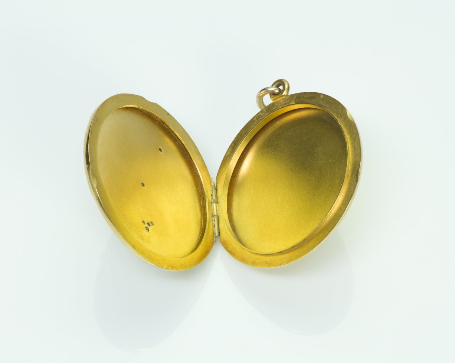 Art Nouveau Locket Pendant Gold Diamond Emerald Ruby - DSF Antique Jewelry