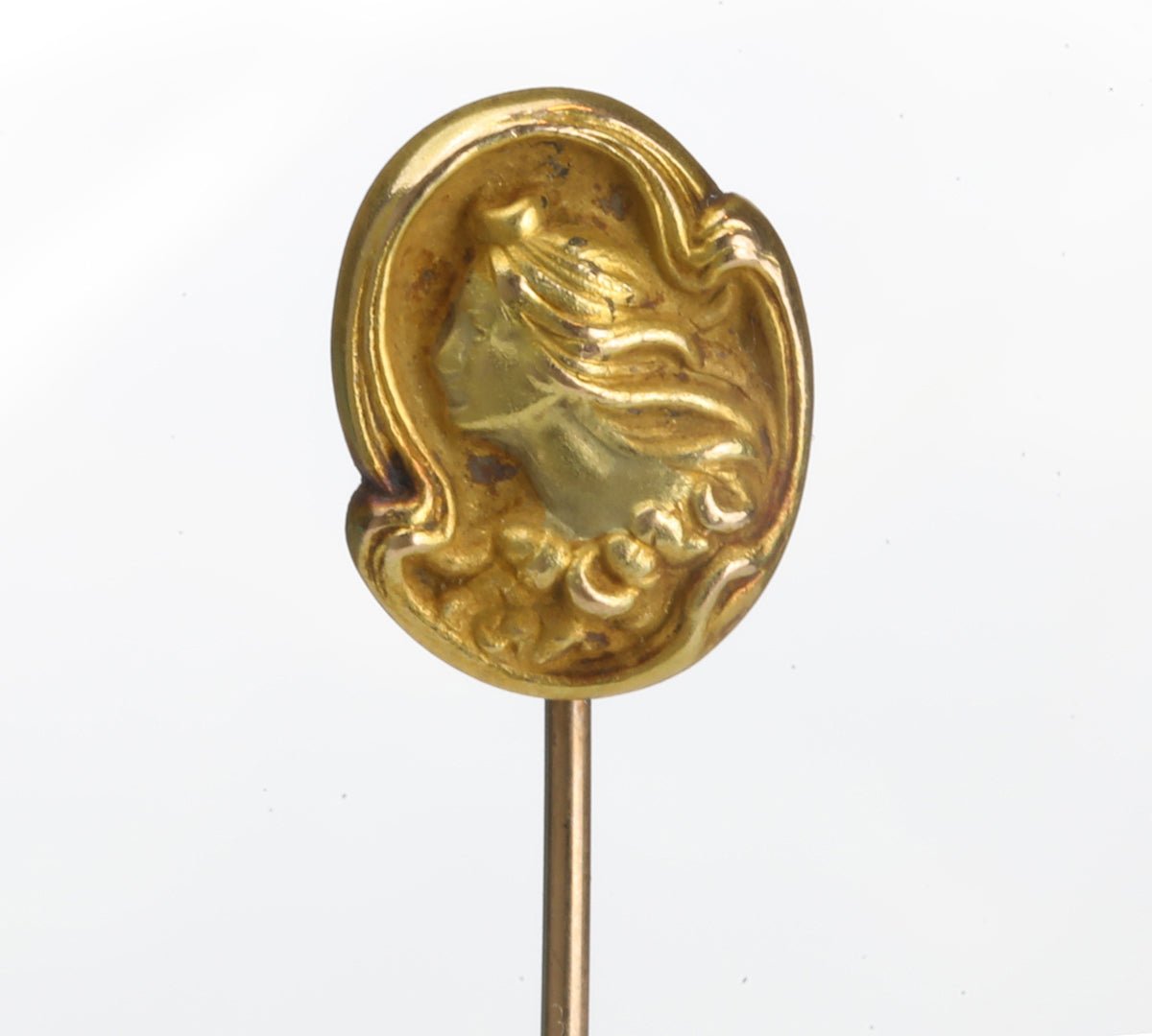 Art Nouveau Yellow Gold Lady Stick Pin
