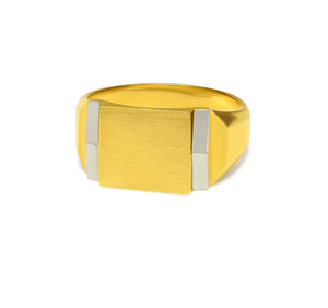 Art Deco French 18K Two-Tone Gold Gentleman’s Signet Ring