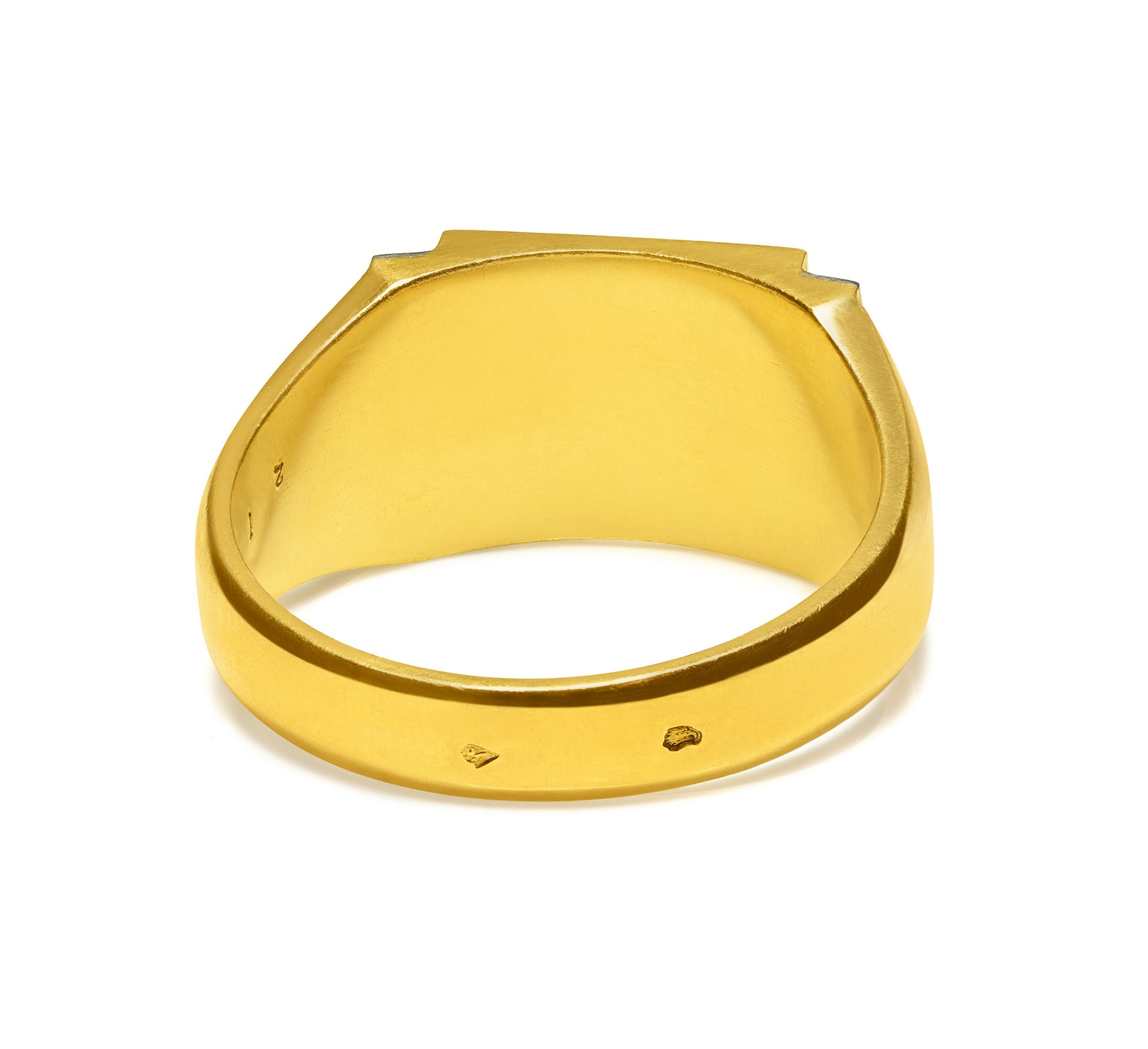 Art Deco French 18K Two-Tone Gold Gentleman’s Signet Ring serial 