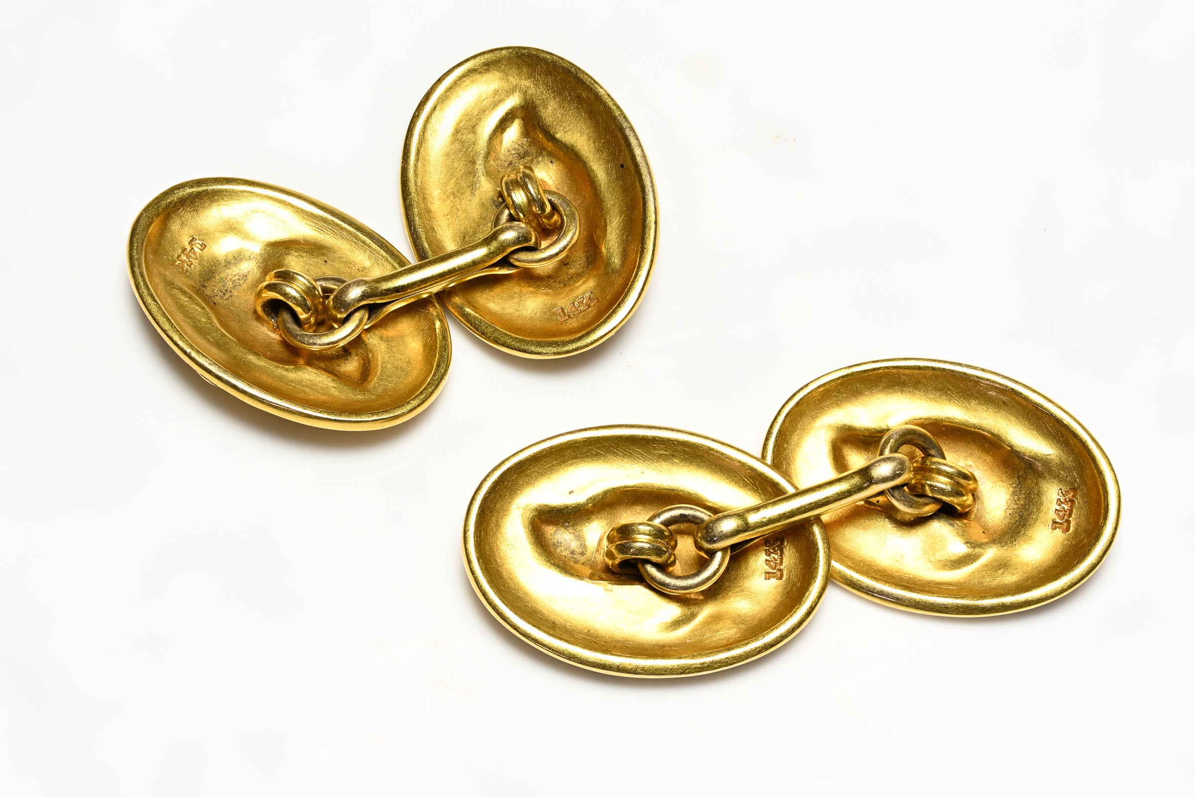 Art Nouveau Gold Dog Double Sided Cufflinks 