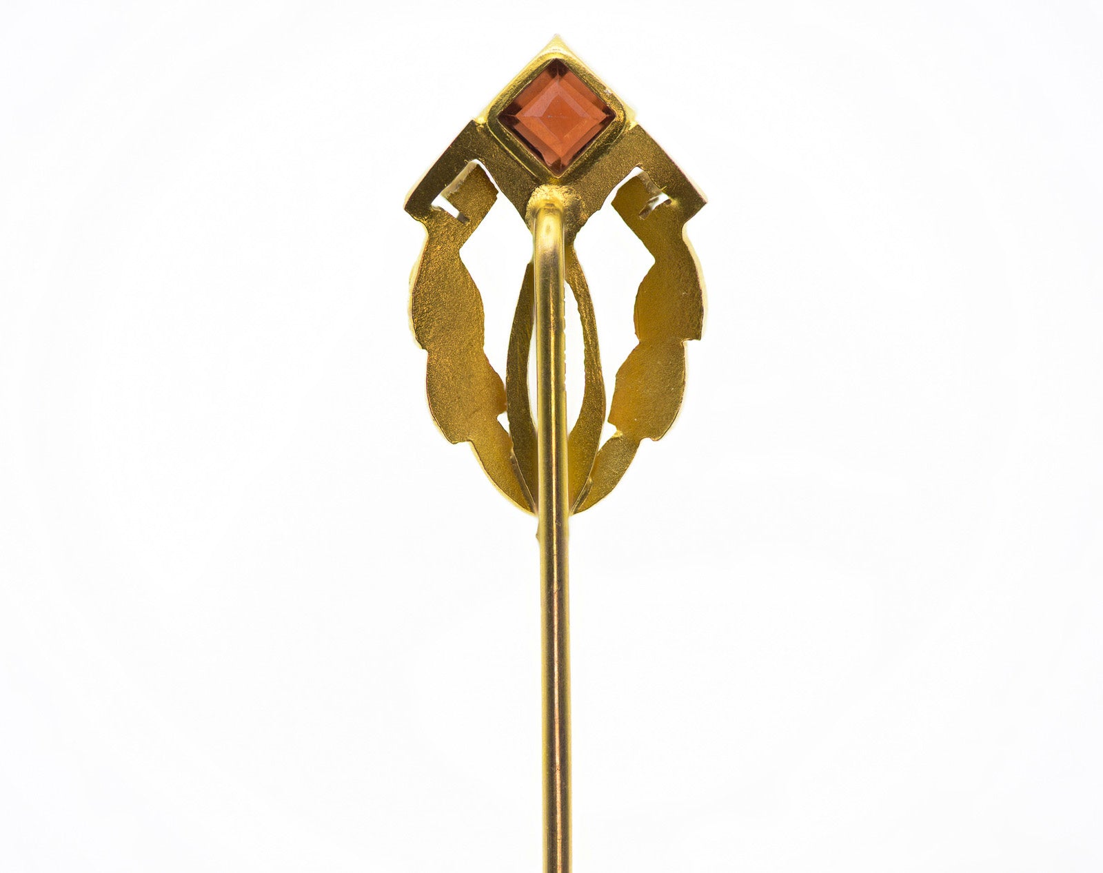 Transitional Era Gold Stick Pin with Garnet