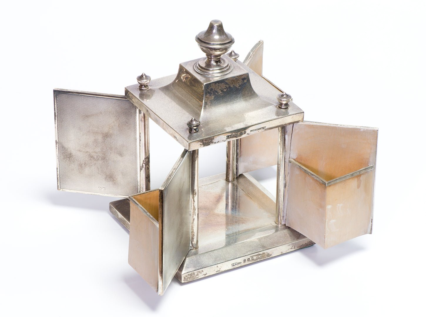 Asprey & Co. Vintage Sterling Silver Table Top Cigarette Box Holder