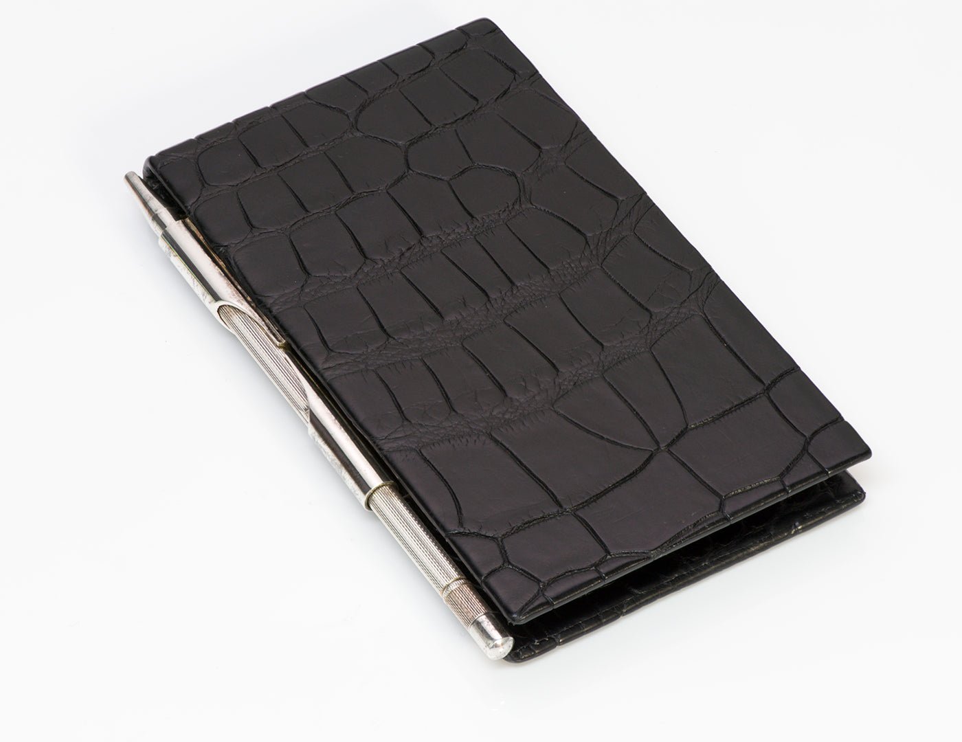 Asprey London Sterling Black Crocodile Jotter Notepad