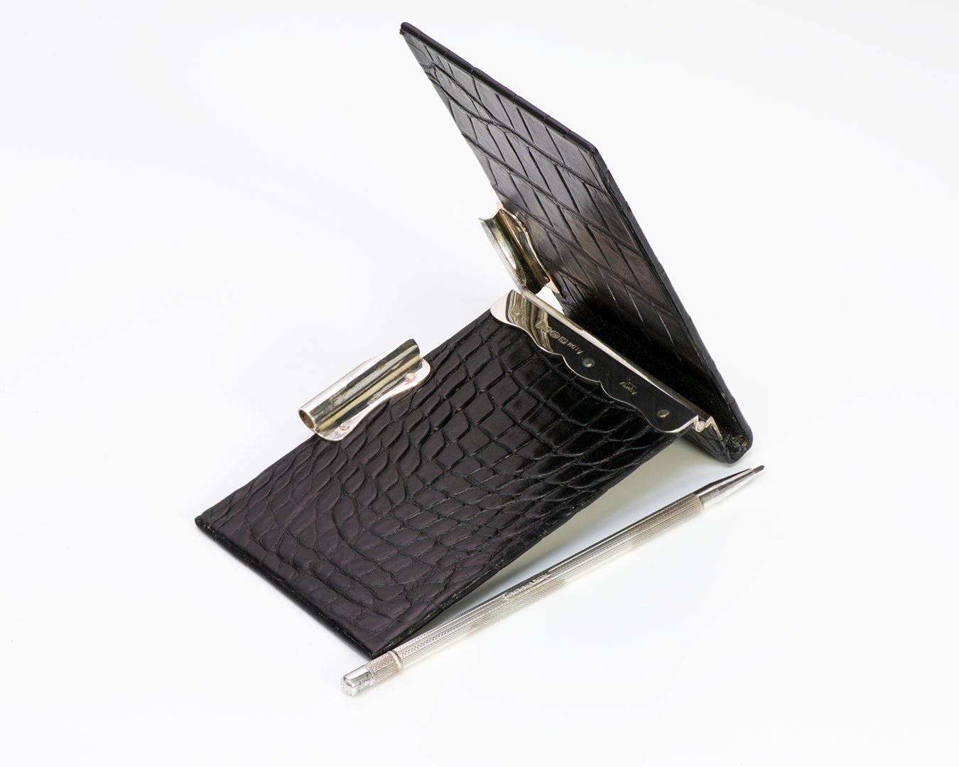 Asprey London Sterling Black Crocodile Jotter Notepad