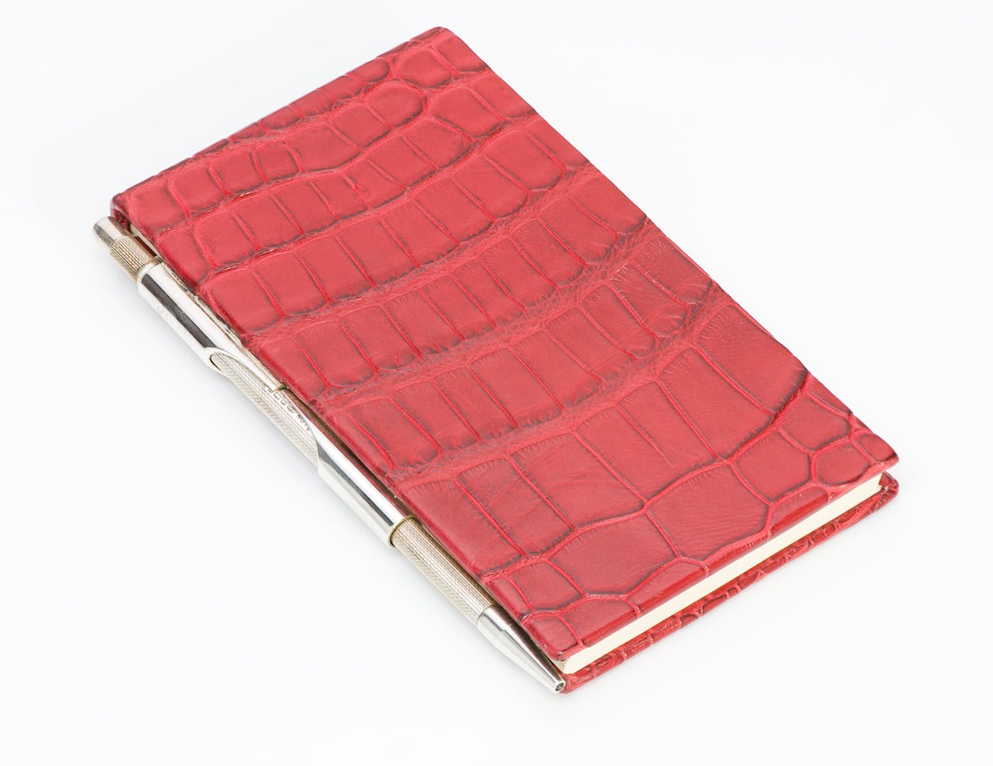 Asprey London Sterling Red Crocodile Jotter Notepad