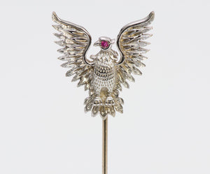 Asprey Ruby 18K Gold Eagle Stick Pin