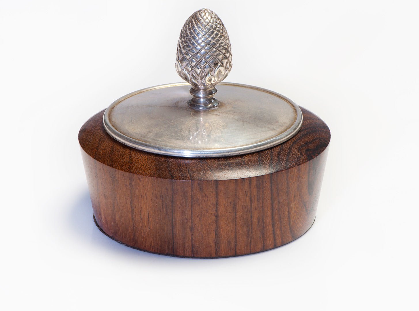 Asprey Sterling Silver Acorn Wood Box - DSF Antique Jewelry
