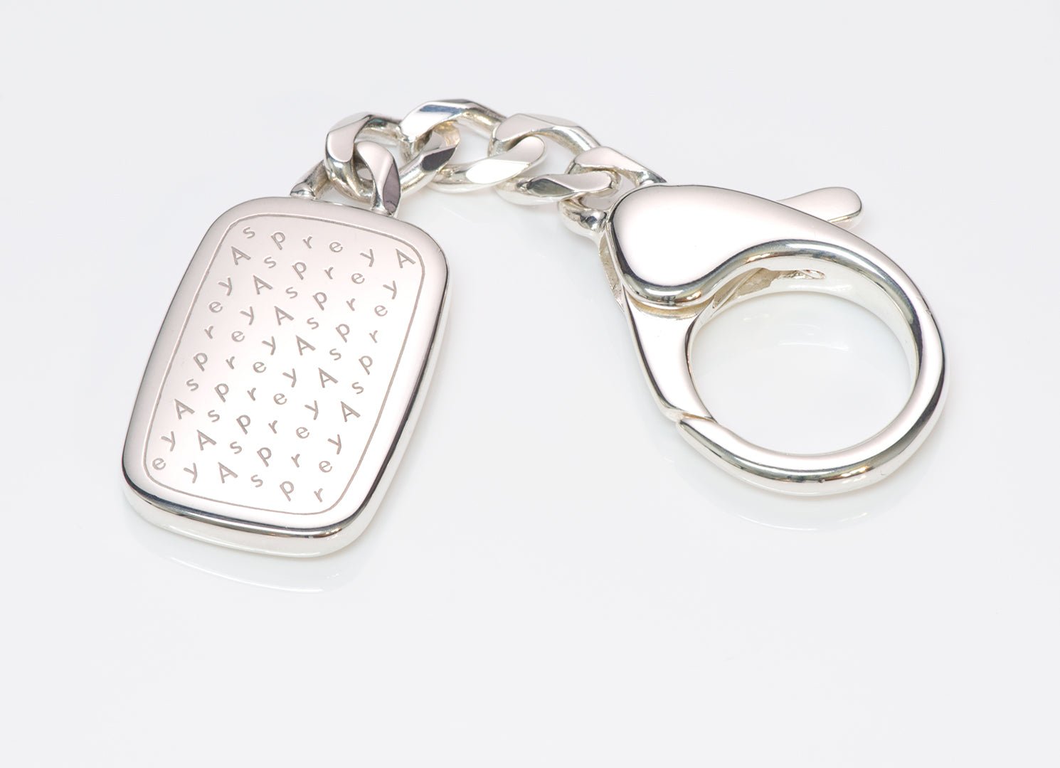 Asprey Sterling Silver Key Ring Chain