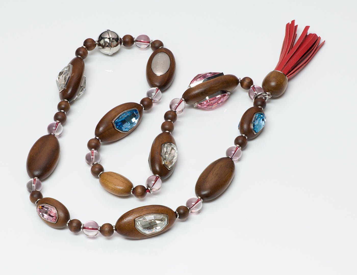 Atelier Swarovski by Fiona Kotur Wood Crystal Tassel Necklace