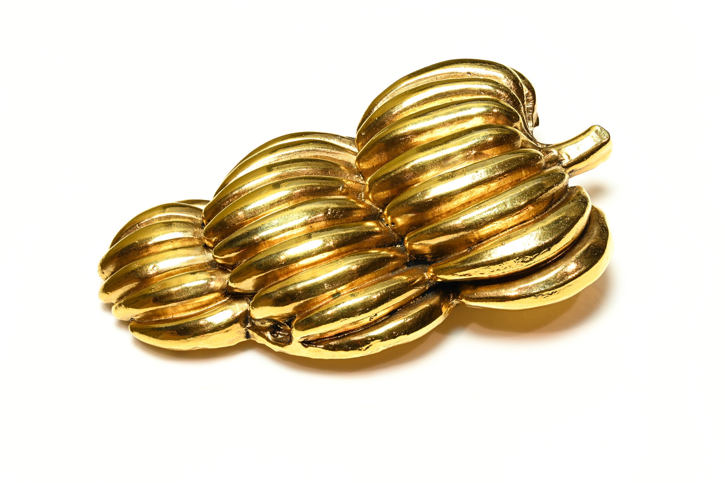 Vintage Balenciaga Paris Gold Plated Large Banana Brooch 2