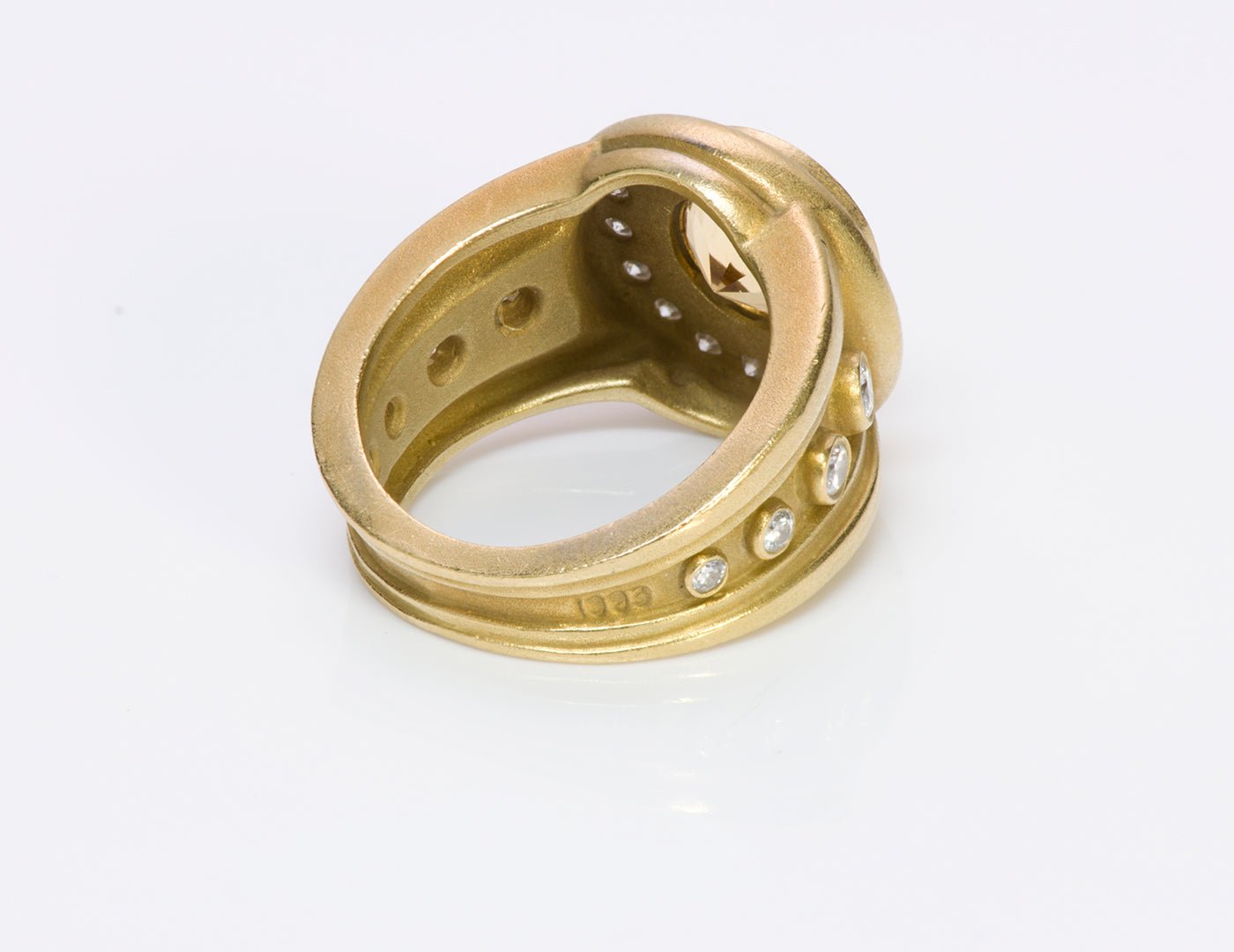 Barry Kieselstein Cord 18K Gold Citrine Diamond Ring
