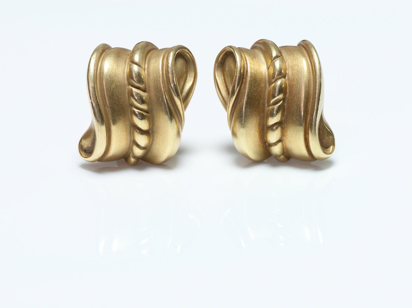 Barry Kieselstein-Cord 18K Gold Scroll Earrings - DSF Antique Jewelry