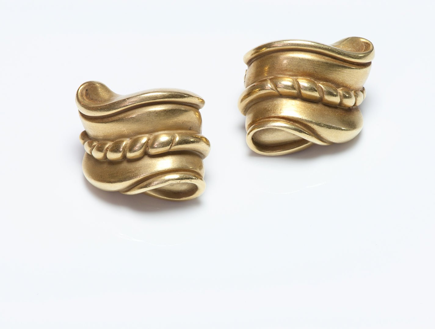 Barry Kieselstein-Cord 18K Gold Scroll Earrings