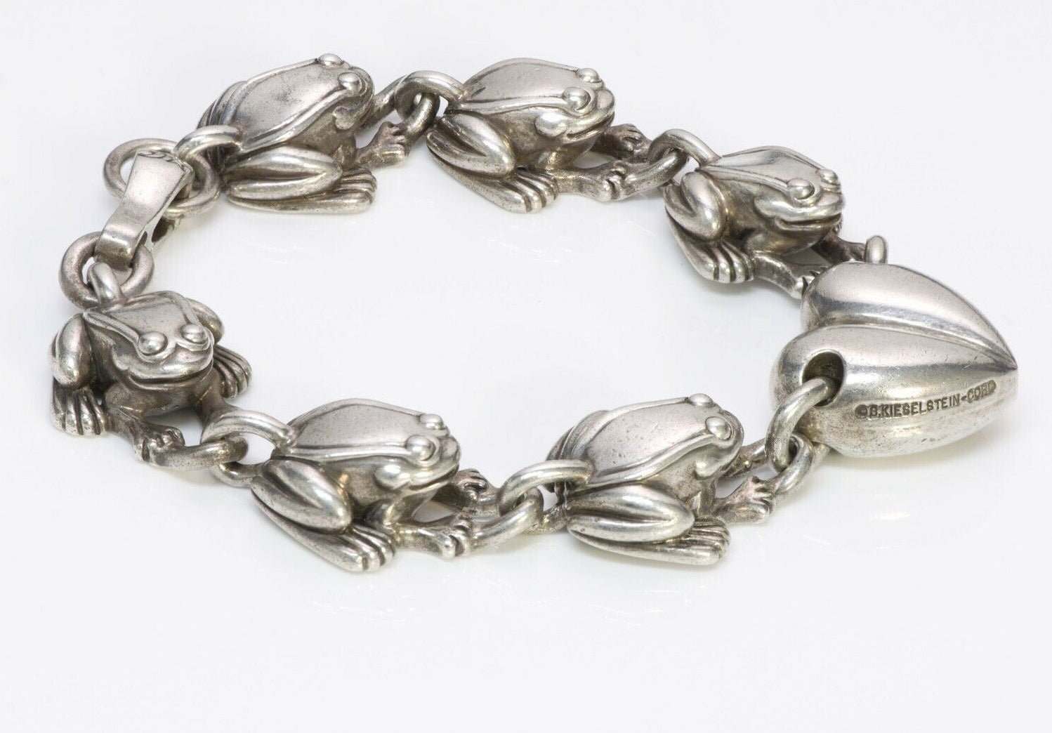 Barry Kieselstein-Cord 1997 Sterling Silver Frog Heart Bracelet