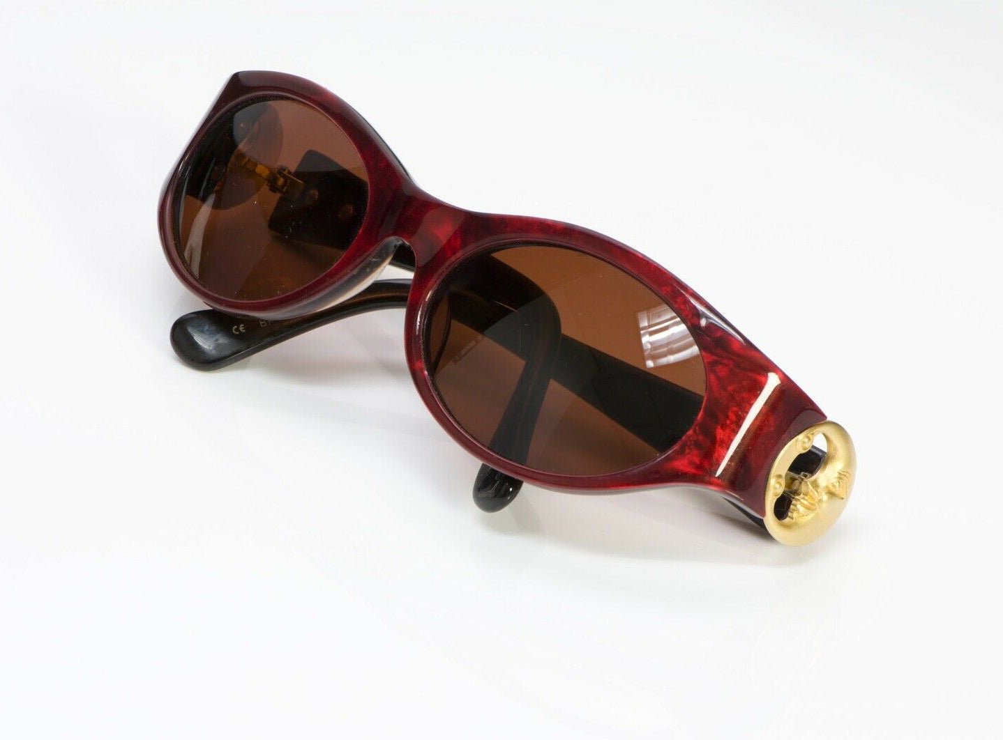Barry Kieselstein Cord Burgundy Red Moon Crescent Women’s Sunglasses - DSF Antique Jewelry