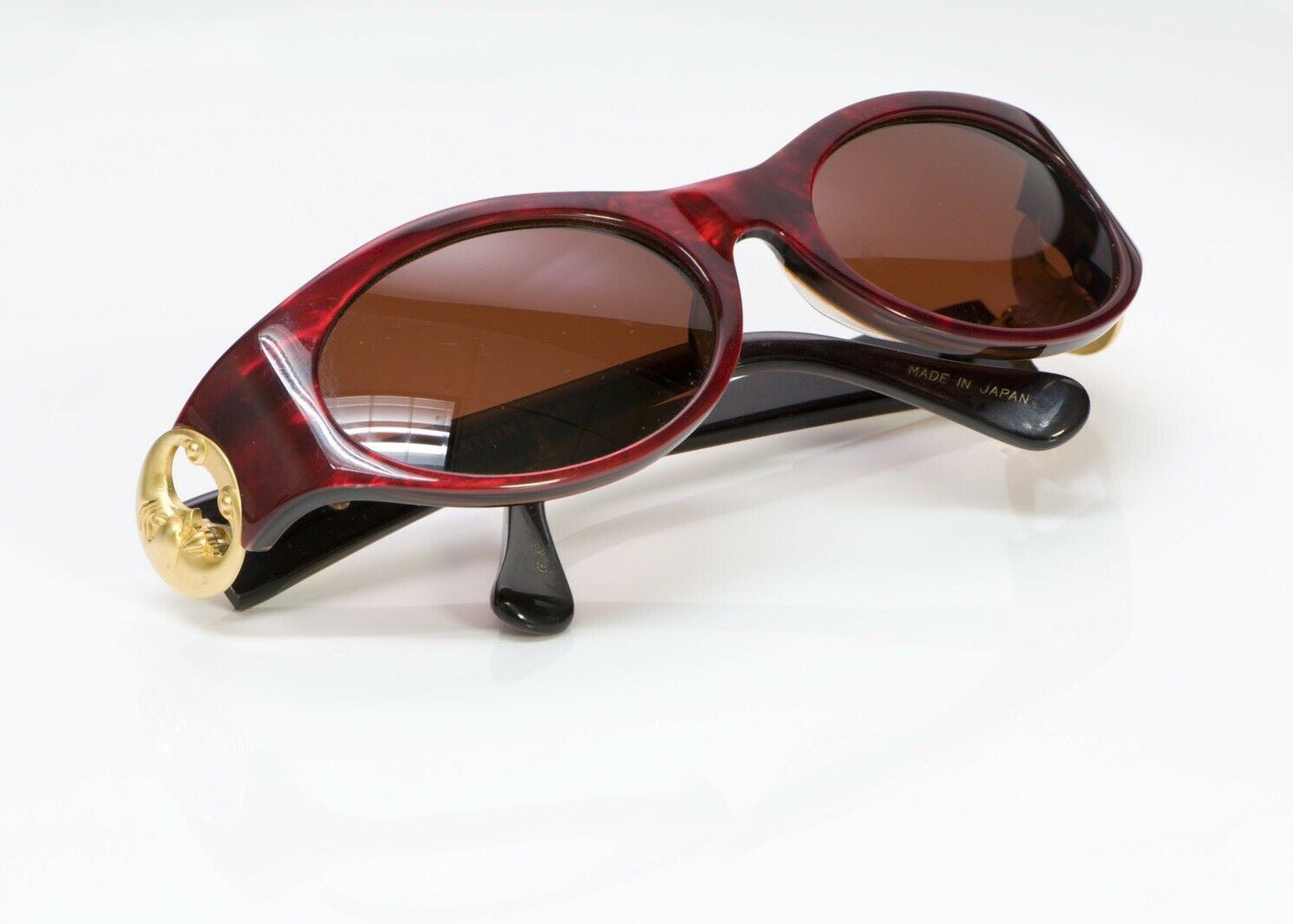 Barry Kieselstein Cord Burgundy Red Moon Crescent Women’s Sunglasses