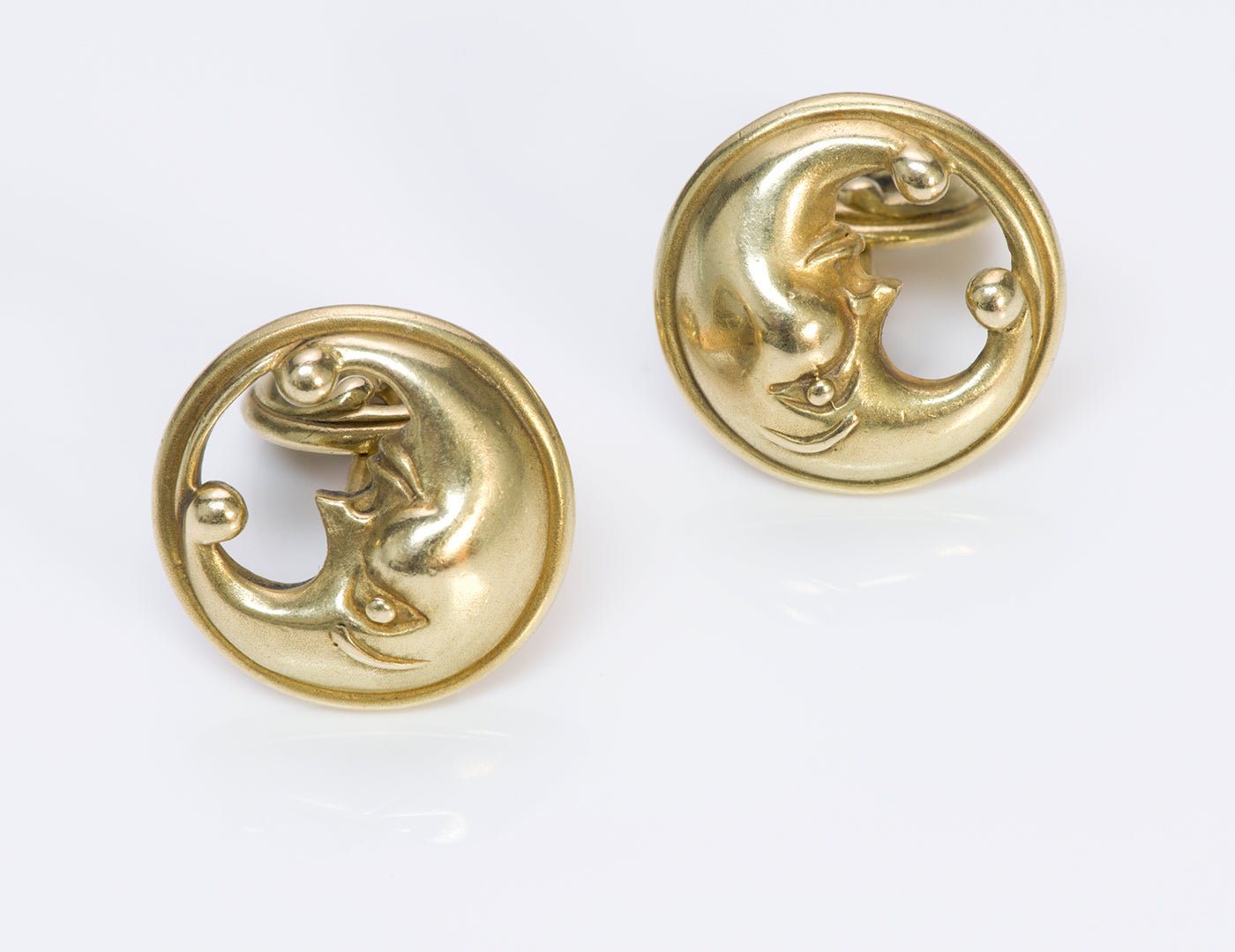 Barry Kieselstein Cord Crescent Moon 18K Gold Cufflinks