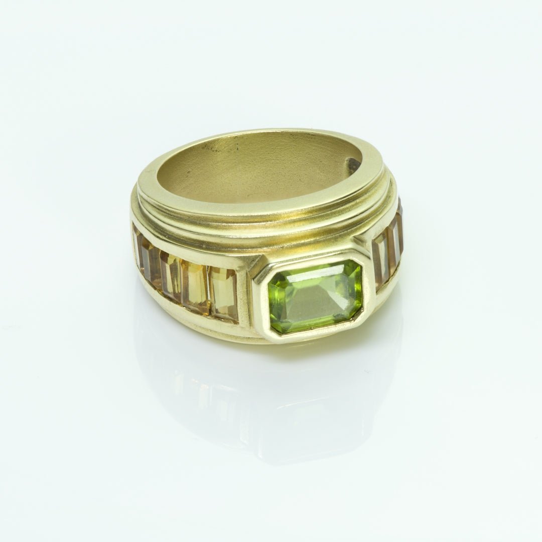 Barry Kieselstein-Cord Gold Peridot & Topaz Ring - DSF Antique Jewelry