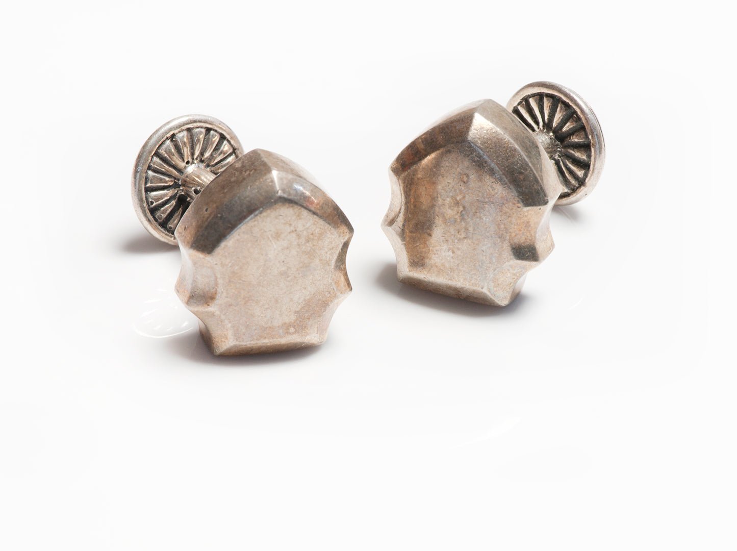 Barry Kieselstein-Cord Sterling Shield Cufflinks - DSF Antique Jewelry