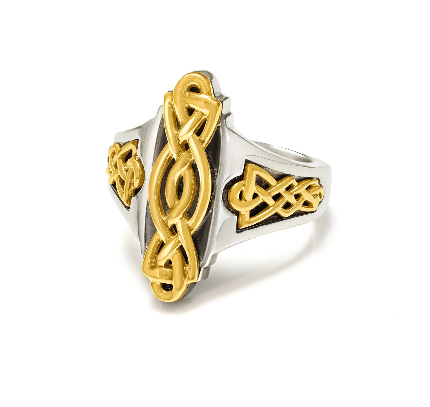 Barry Kieselstein-Cord Silver Gold Celtic Knot Men's Ring