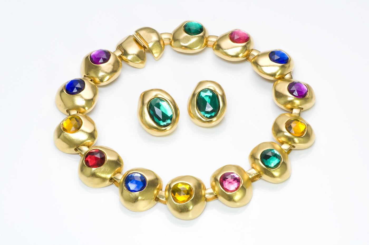 Ben Amun Crystal Necklace Earrings Set