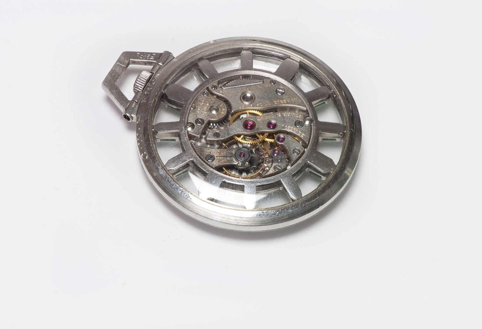 Black Starr & Frost Gorham Antique Platinum Jade Pocket Watch
