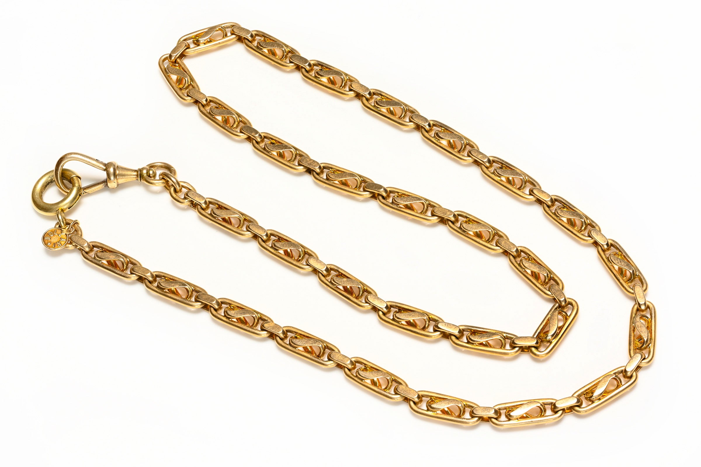 Antique Bolzani Co. Gold Watch Chain Necklace 