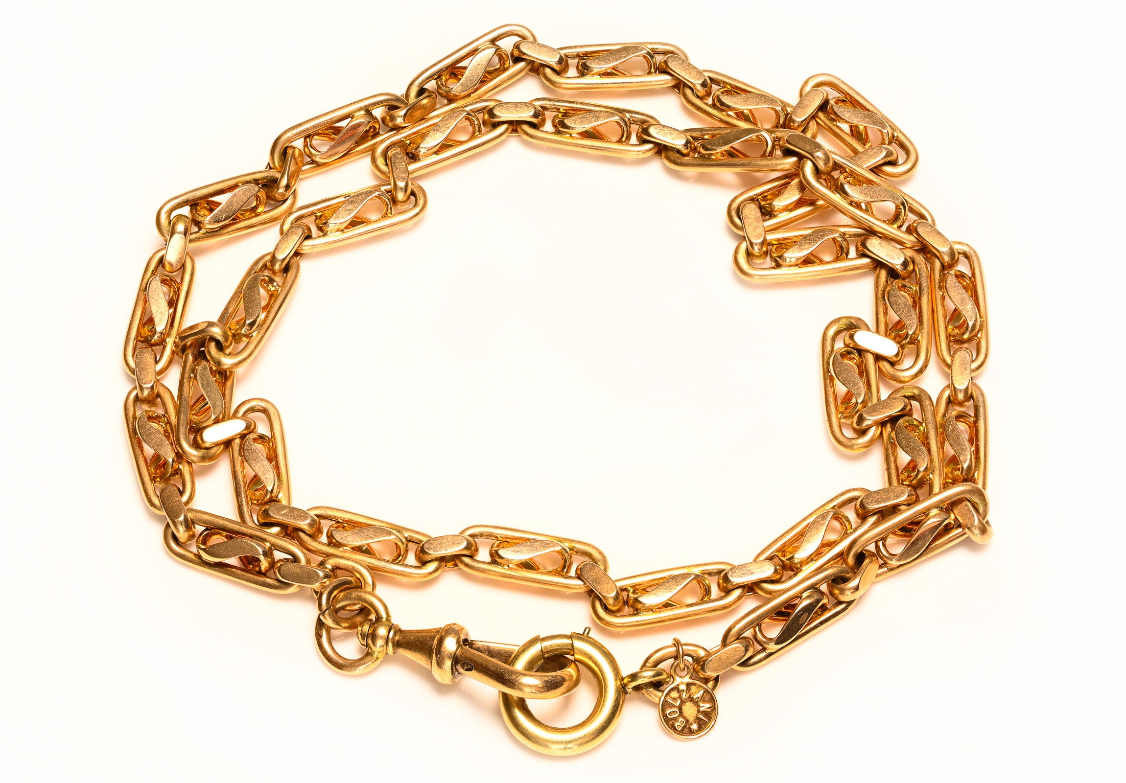 Bolzani & Co. Gold Watch Chain Necklace Antique 