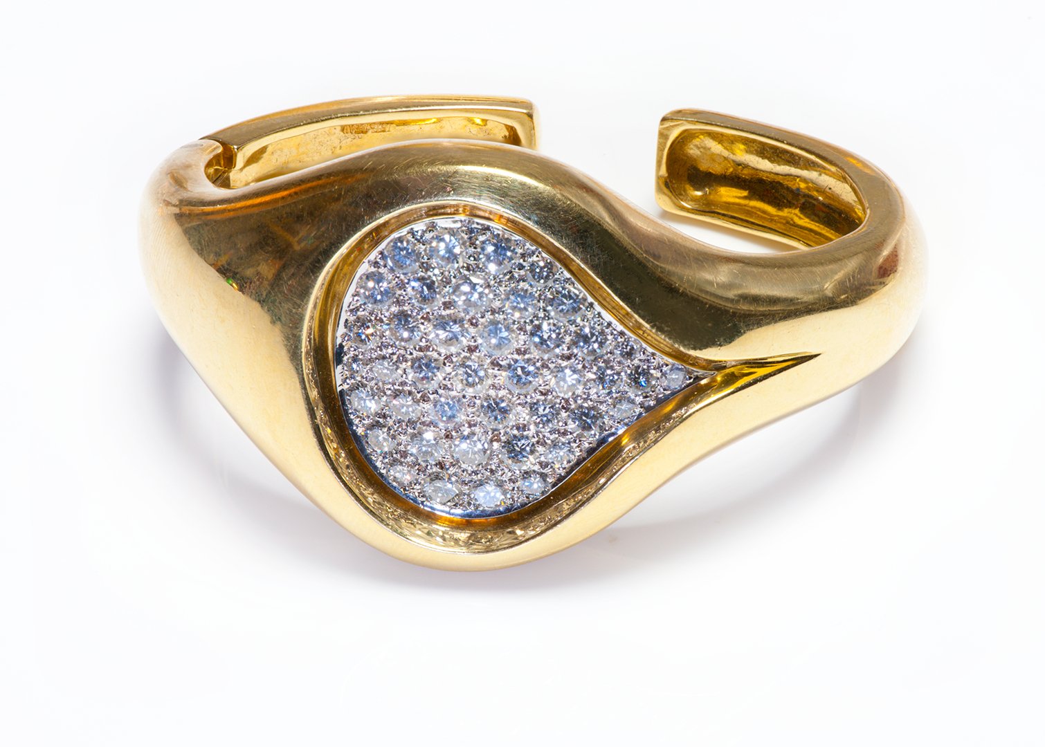 Boris Le Beau 18K Gold Diamond Cuff Bracelet - DSF Antique Jewelry