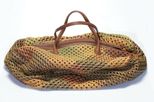 Bottega Veneta Green Orange Brown Intrecciato Leather Hobo Bag