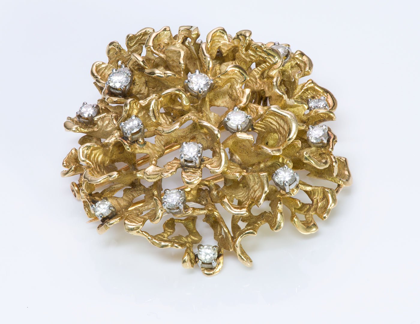 Boucheron Paris 18K Gold Diamond Brooch