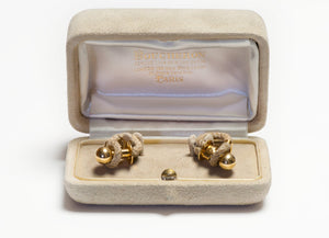 Boucheron Paris 18K Gold Rope Cord Cufflinks