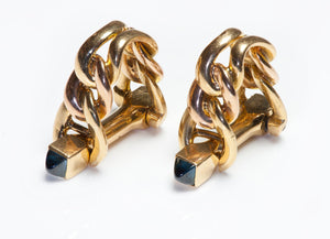 Boucheron Sapphire 18K Gold Link Cufflinks
