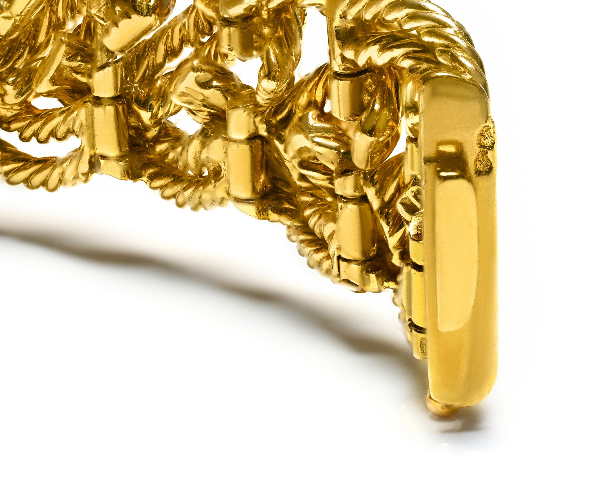 French hallmark eagles head for Paris Emerald, Ruby, Sapphire Diamond 18K Gold Bracelet