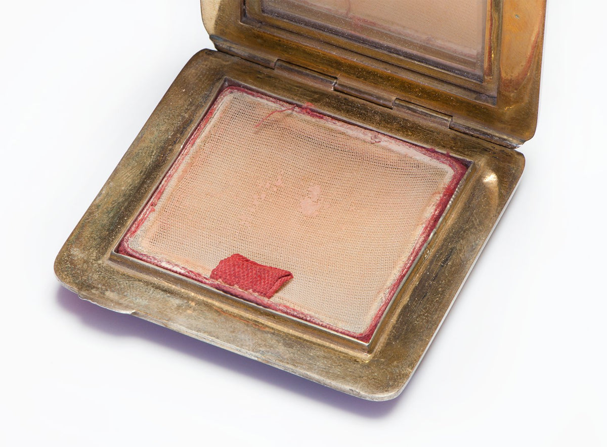 Bruder Frank Renaissance Revival Silver Guilloche Enamel Compact