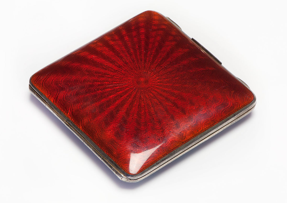 Bruder Frank Renaissance Revival Silver Guilloche Enamel Compact