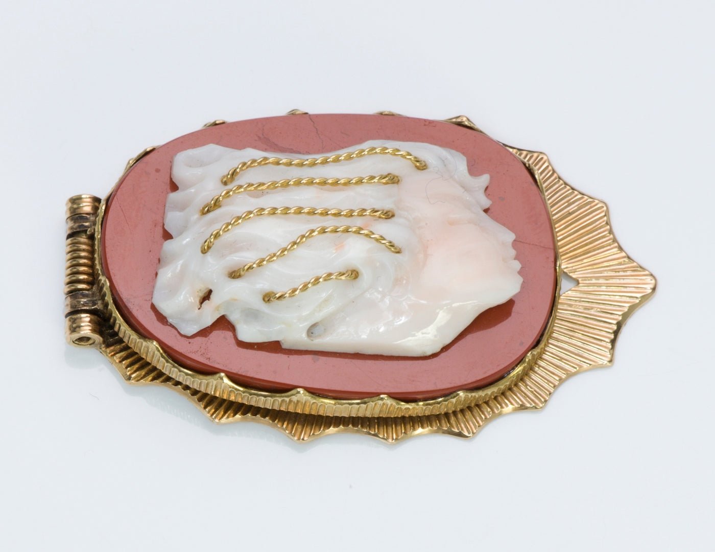 Buccellati Coral & Jasper Gold Money Clip - DSF Antique Jewelry