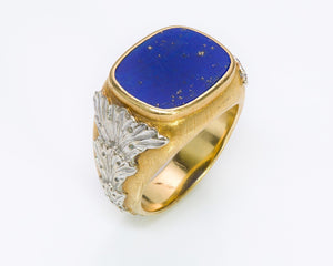 Buccellati 18K Gold Lapis Men's Ring