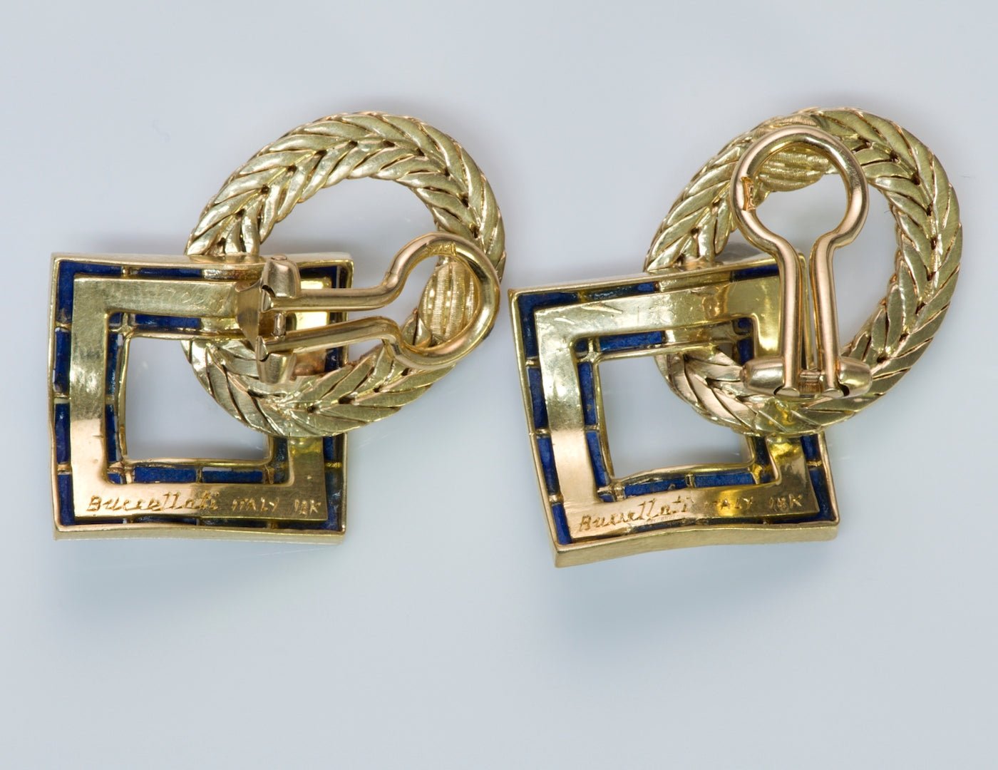 Buccellati Lapis & Gold Earrings