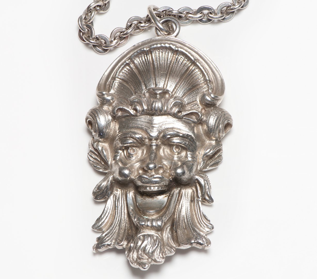 Buccellati Satyr Maschera Ligorica Sterling Silver Pendant - DSF Antique Jewelry