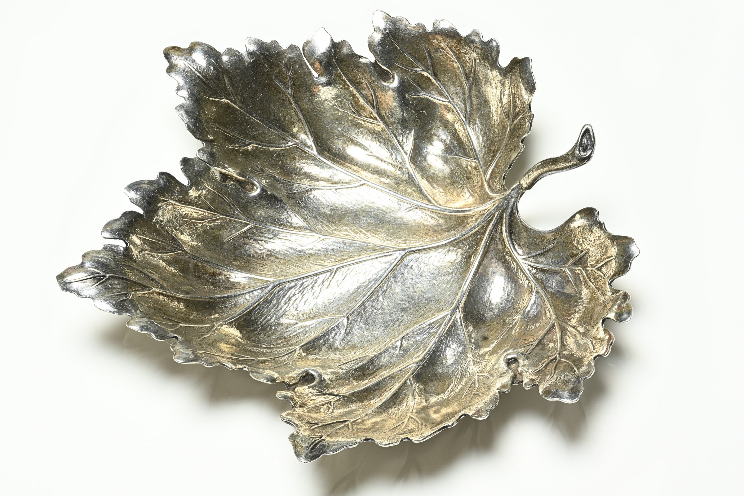 Vintage Buccellati Silver Vine Leaf Dish