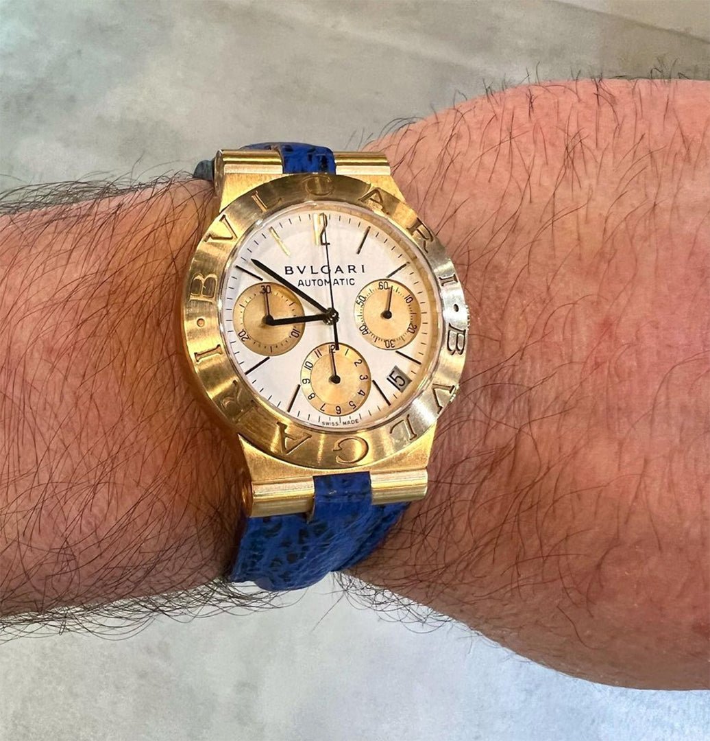 Bulgari 18K Gold Diagono Automatic Chronograph Men's Watch - DSF Antique Jewelry