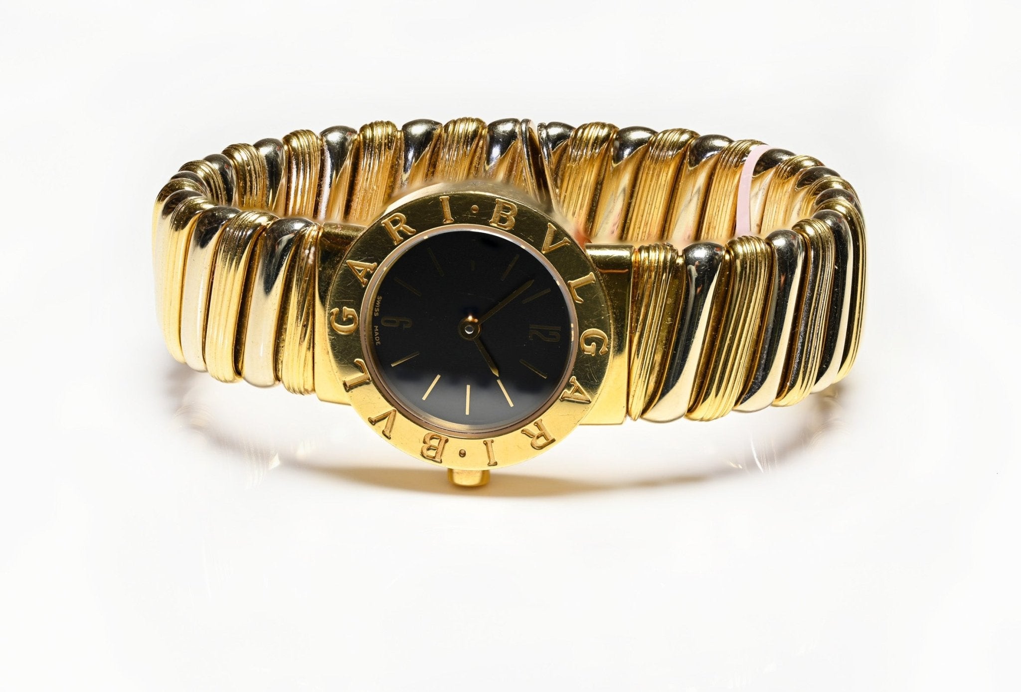 Bulgari Bvlgari 18K Gold Tubogas Bangle Bracelet Watch BB 23 2T