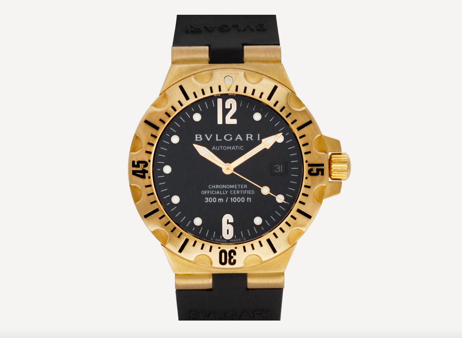 Bulgari Diagono Scuba Professional SD40G 18K Gold Automatic Men's Watch